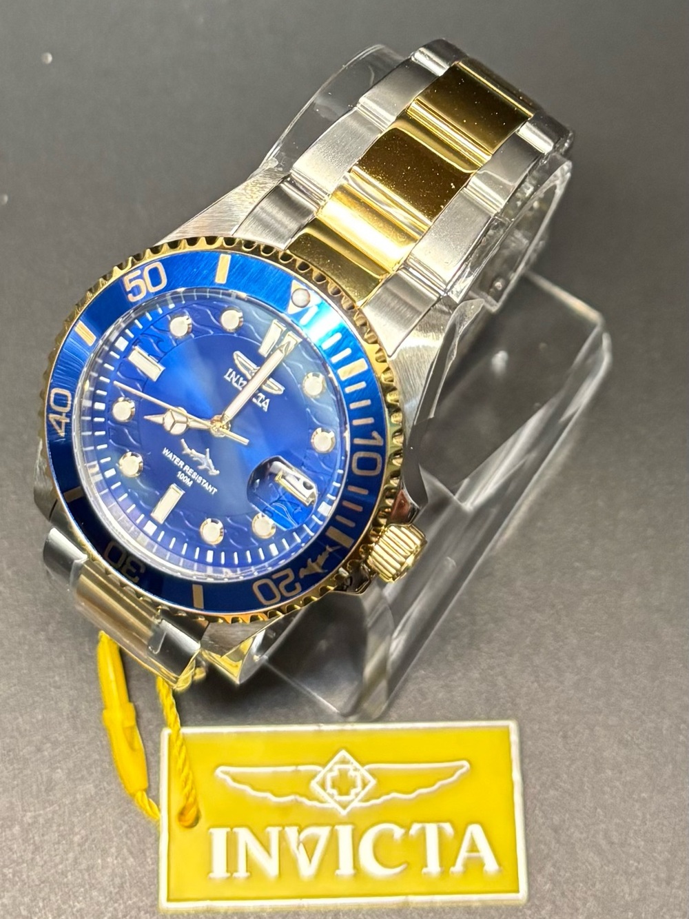 Invicta Pro Diver Currentvale Unisex Two-Tone Gold & Silver Blue Dial 38mm-30481 - Picture 3 of 6